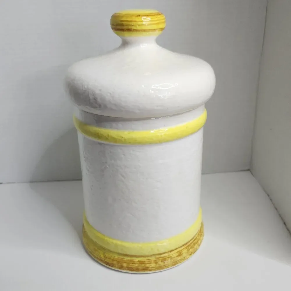 Vtg Sears Roebuck & Co Canister, Daisy Yellow And White